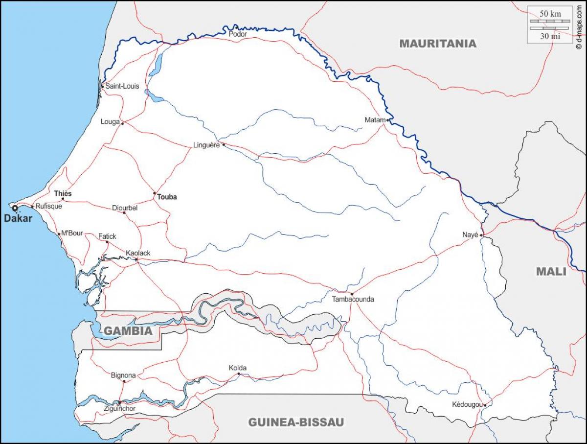 karta över touba Senegal