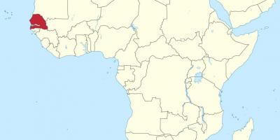 Senegal på en karta över afrika