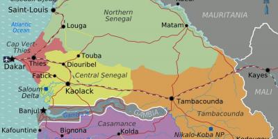 Karta över Senegal politiska