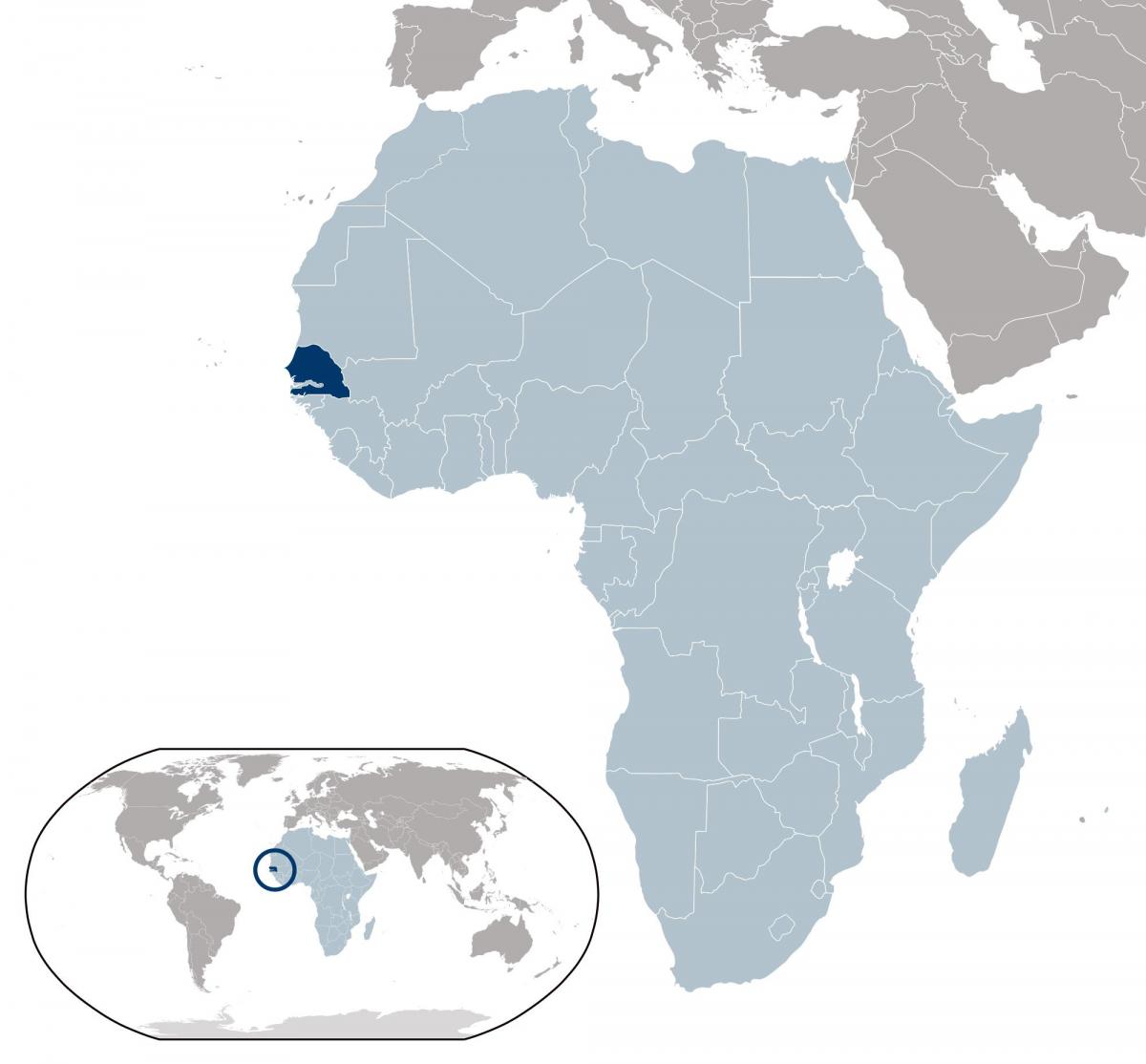 karta över Senegal plats på världen